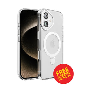 iPhone 17 Stellar Stand Case – Silver | MVR Scratch-Resistant Back, MagSafe Compatible image 0