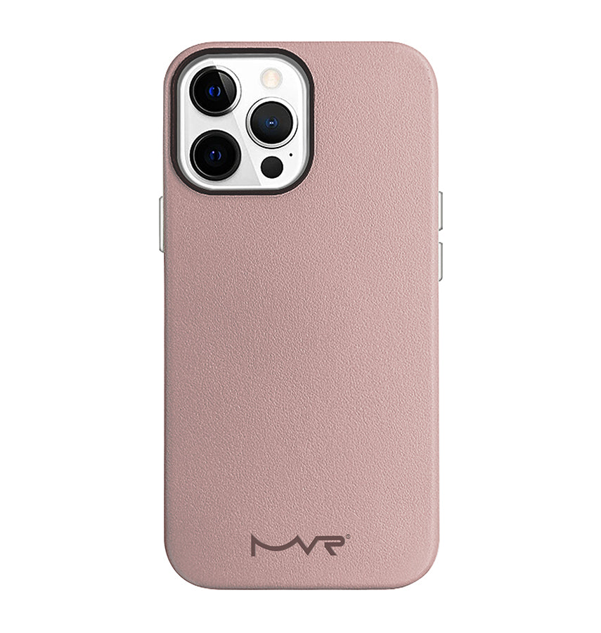 iPhone 13 MVR Nappa Leather Magsafe Case - Pink Sand | Slim Protective Phone Cover image 0