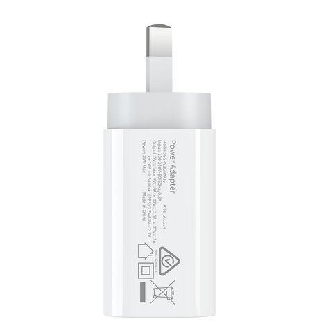 MVR 30W Wall Adapter - White | USB - C Ports, SUPPORTS PD 3.0 & QC 3.0 image 2