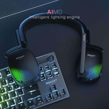 Wireless Gaming Headset – Black | ROCCAT Syn Pro Air Series – 3D Audio, RGB Lighting, Adjustable Fit
