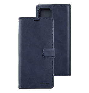 iPhone 14 Pro Max Wallet Case – Navy | Goospery Mercury Bluemoon Premium Dairy Flip Cover image 0