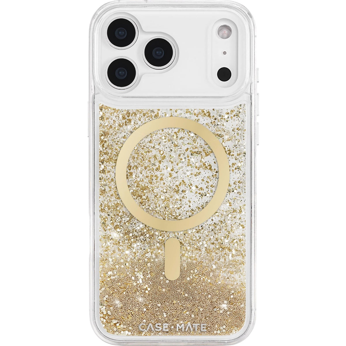 iPhone 18 Pro Max MagSafe Case - Gold Flakes | Case-Mate Waterfall Gold Flakes, Wireless Charging