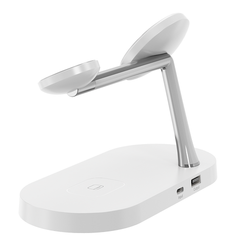 DC-3W MVR 4 in 1 Portable Multi-Device Wireless Charger - White image 1