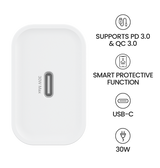MVR 30W Wall Adapter - White | USB - C Ports, SUPPORTS PD 3.0 & QC 3.0 image 5