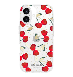iPhone 16 Cherry Dot MagSafe Case – Clear/Red & Gold | Kate Spade  Protective Cover with Stylish, Slim & Durable Design image 0