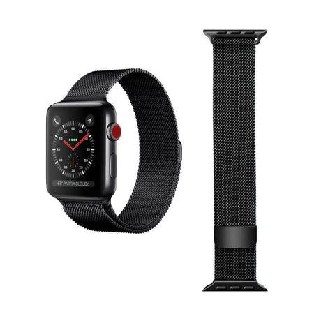 Apple Watch 38/40/41mm Milanese Metal Band – Black | Matte Finish, Stainless Steel