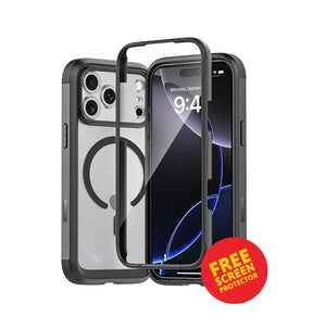 iPhone 17 Robust 360 Case – Black | MVR Full-Body Protection, Built-In Screen Guard, Shockproof Design image 0
