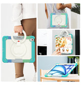 Apple iPad 10.9" (10th Gen) Case – Rainbow Blue | Survivor Generic 360 Rotating Hand Strap Stand, Scratch Protective Cover image 1