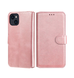 iPhone 15 Wallet Case – Rose Gold | Goospery Mercury Bluemoon Genuine Leather Flip Cover image 0