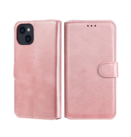 iPhone 15 Wallet Case – Rose Gold | Goospery Mercury Bluemoon Genuine Leather Flip Cover image 0