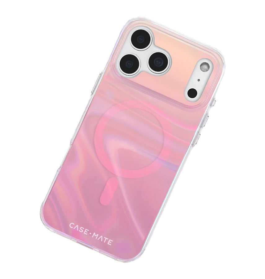 iPhone 17 Pro Max Peach Bubble MagSafe Case – Iridescent | Case-Mate Stylish Protective Cover with Slim, Durable & Drop Protection image 1