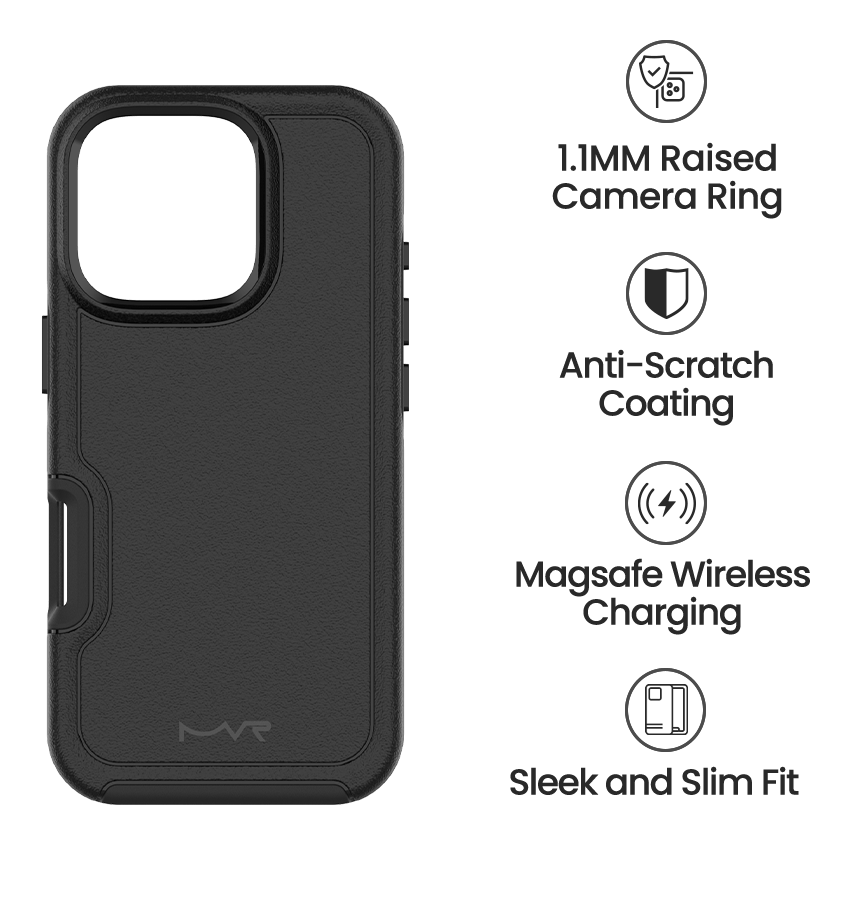 iPhone 16 Pro Max MVR Armour Matte Case - Black | Perfect Fit Design, Soft Touch Protective Cover image 4