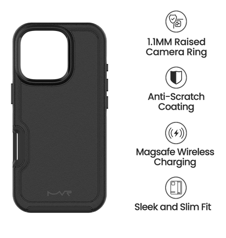iPhone 16 Pro Max MVR Armour Matte Case - Black | Perfect Fit Design, Soft Touch Protective Cover image 4