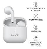 MVR Robin Mini Wireless TWS Earbuds – White | Bluetooth 5.3, 24H Playtime & Touch Controls image 8