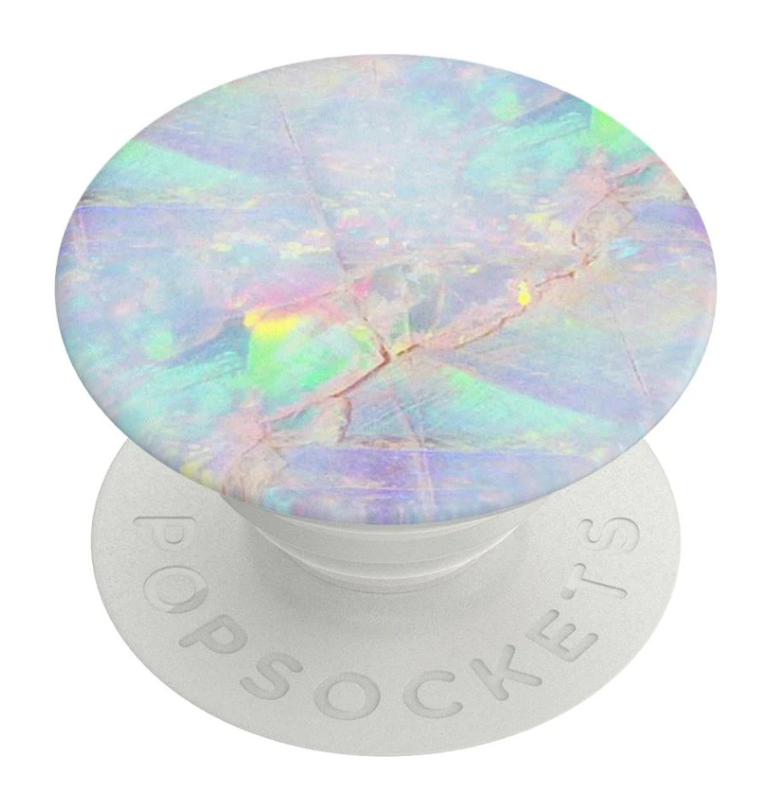 PopSockets PopGrip (Gen 2) Phone Holder - Silver Opal | Sparkling Expandable Stand & Anti – Drop Phone Grip image 0