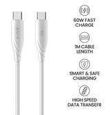 MVR Charging Cable - White |60W, 1m USB C, Fast Charging Cable image 8