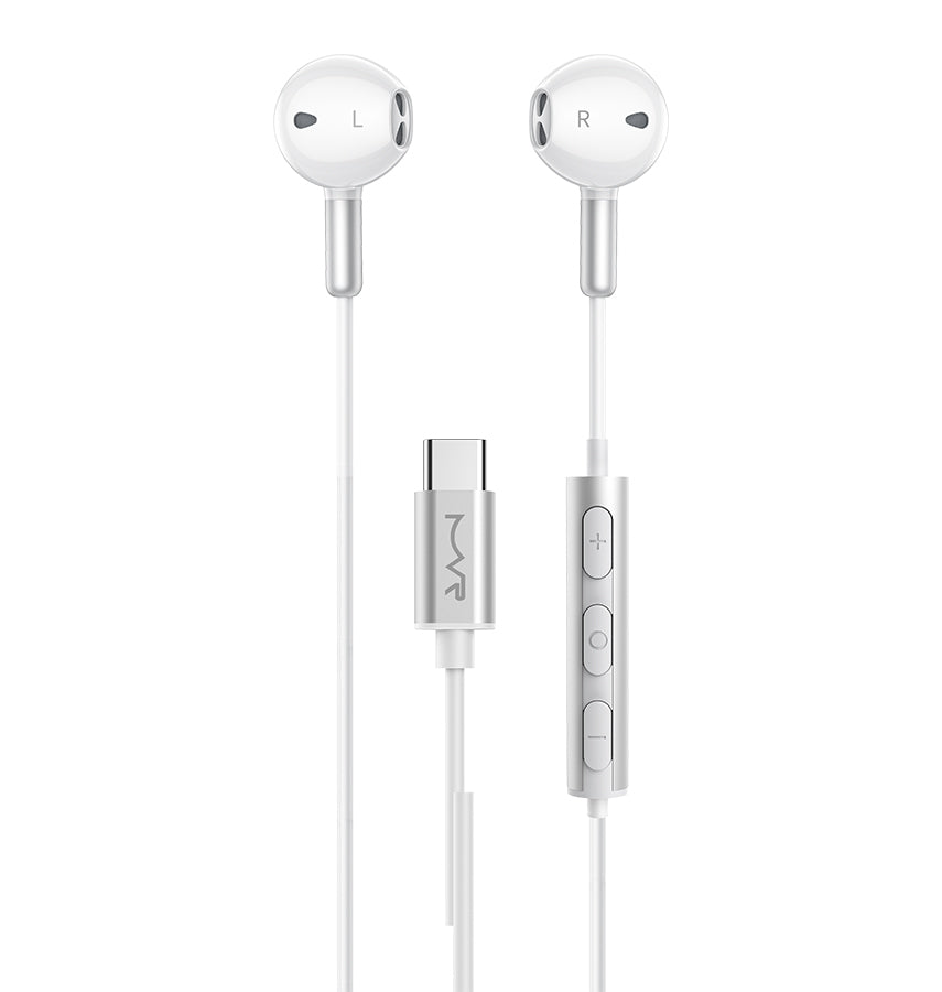MVR Type-C Earphones – White | Wired In-Ear Design, Clear Audio, Comfortable Fit, Noise Isolation for Everyday Use image 1