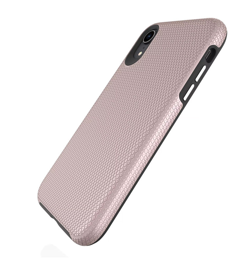 iPhone XR Triangle Geometric Case - Rose Gold | Rugged Shockproof Back Cover image 3