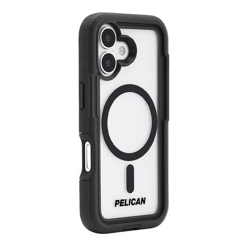 iPhone 17 Case – Black/Clear | Pelican Voyager MagSafe Cover with Holster, Heavy-Duty Protection & Belt Clip image 1