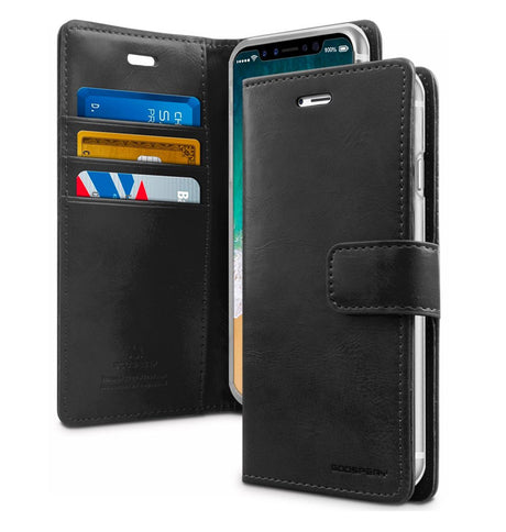 iPhone 16 Plus Wallet Case – Black | Goospery Mercury Bluemoon Elegant Flip Cover with Magnetic Closure & Wallet Function image 0