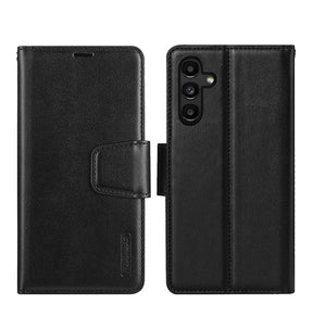 Samsung Galaxy A55 Wallet Flip Case - Black | Hanman Diary Shockproof Protective Back Cover image 0