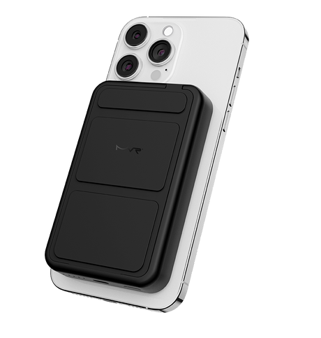 MVR MagSafe Power Bank - Black | 6500mAh, 2 – in – 1 Wireless Charger & Phone Stand, Portable 15W Fast Charging image 2
