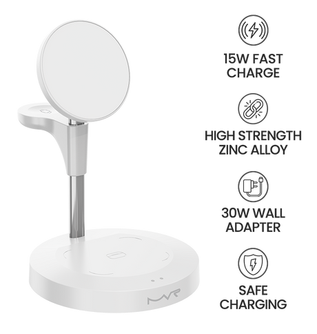 MVR 3 – in – 1 Wireless Charging Station - Black | 15W, MagSafe Compatible Charger image 4