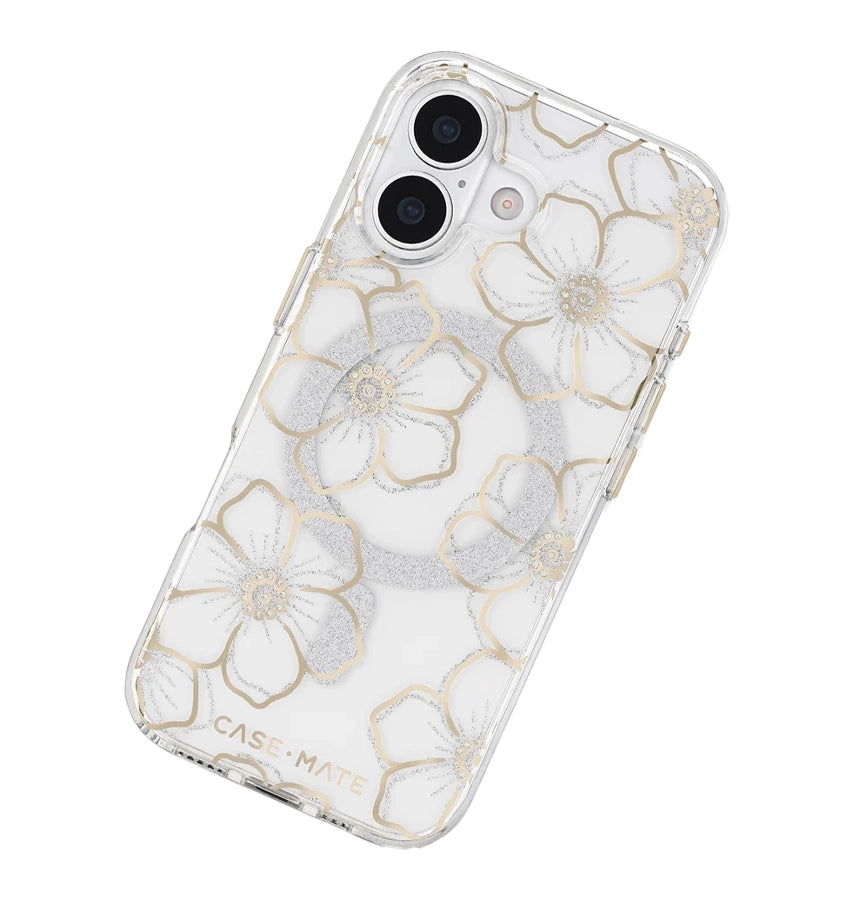 iPhone 17 Floral Gems MagSafe Case – Gold | Case-Mate Stylish Protective Cover with Slim, Durable & Drop Protection image 2