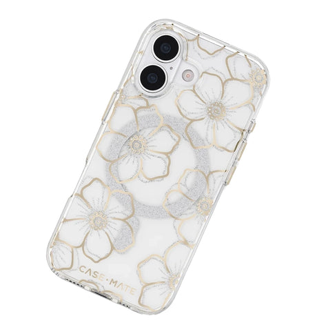 iPhone 17 Floral Gems MagSafe Case – Gold | Case-Mate Stylish Protective Cover with Slim, Durable & Drop Protection image 2