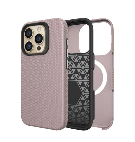 iPhone 13 Pro Max Triangle Pattern Case - Rose Gold | Rugged Shockproof Back Cover image 0