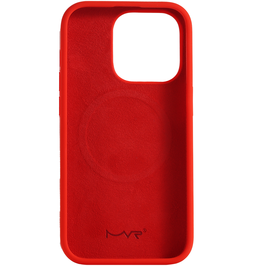 iphone 15 Pro MVR Liquid Silicone Case - Red | Soft Touch Protective Cover image 1