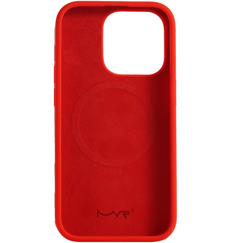 iphone 15 Pro MVR Liquid Silicone Case - Red | Soft Touch Protective Cover image 1