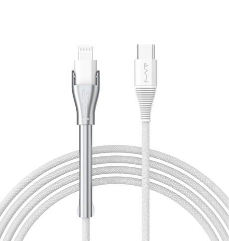 MVR Lightning Cable - White | MFi Certified 1.2m USB C, Fast Charging with Phone Stand image 0
