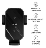 MVR T7 Car Phone Holder - Black | 15W Fast Wireless Charging, Dual – Coil Alignment, One – Hand Operation & Air Vent Clip image 7