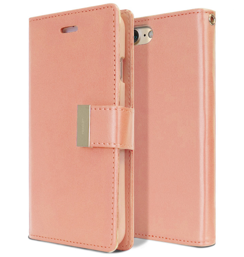 iPhone iPhone 6/6s/7/8/ SE (2nd Gen) Wallet Case - Rose Gold | Mercury Rich Diary Flip, Soft Touch Protective Cover image 0