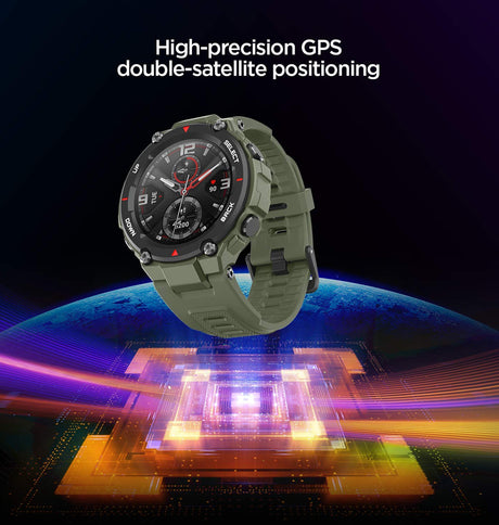 Amazfit T - Rex Army Green Sport Band - Heavy - Duty TPU, Sweatproof, Adventure - Ready Design image 3