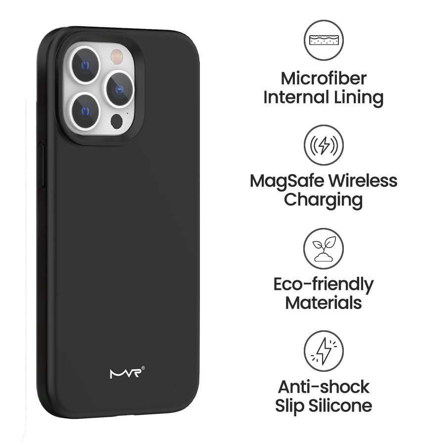 iPhone 15 Pro MVR Liquid Silicone Case - Black | Soft Touch Protective Cover image 4