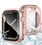 Apple Watch Series 7/8 45mm Glass Matte Case - Rose gold | 360° Protection with Built-in 9H Tempered Glass image 0