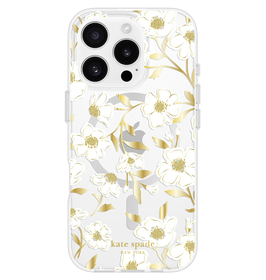 iPhone 16 Pro MagSafe Case - White | Kate Spade Floral Elegant & Durable Protection Back Cover image 0