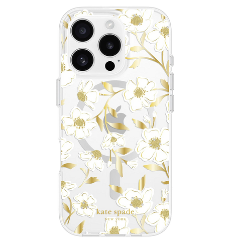 iPhone 16 Pro MagSafe Case - White | Kate Spade Floral Elegant & Durable Protection Back Cover image 0