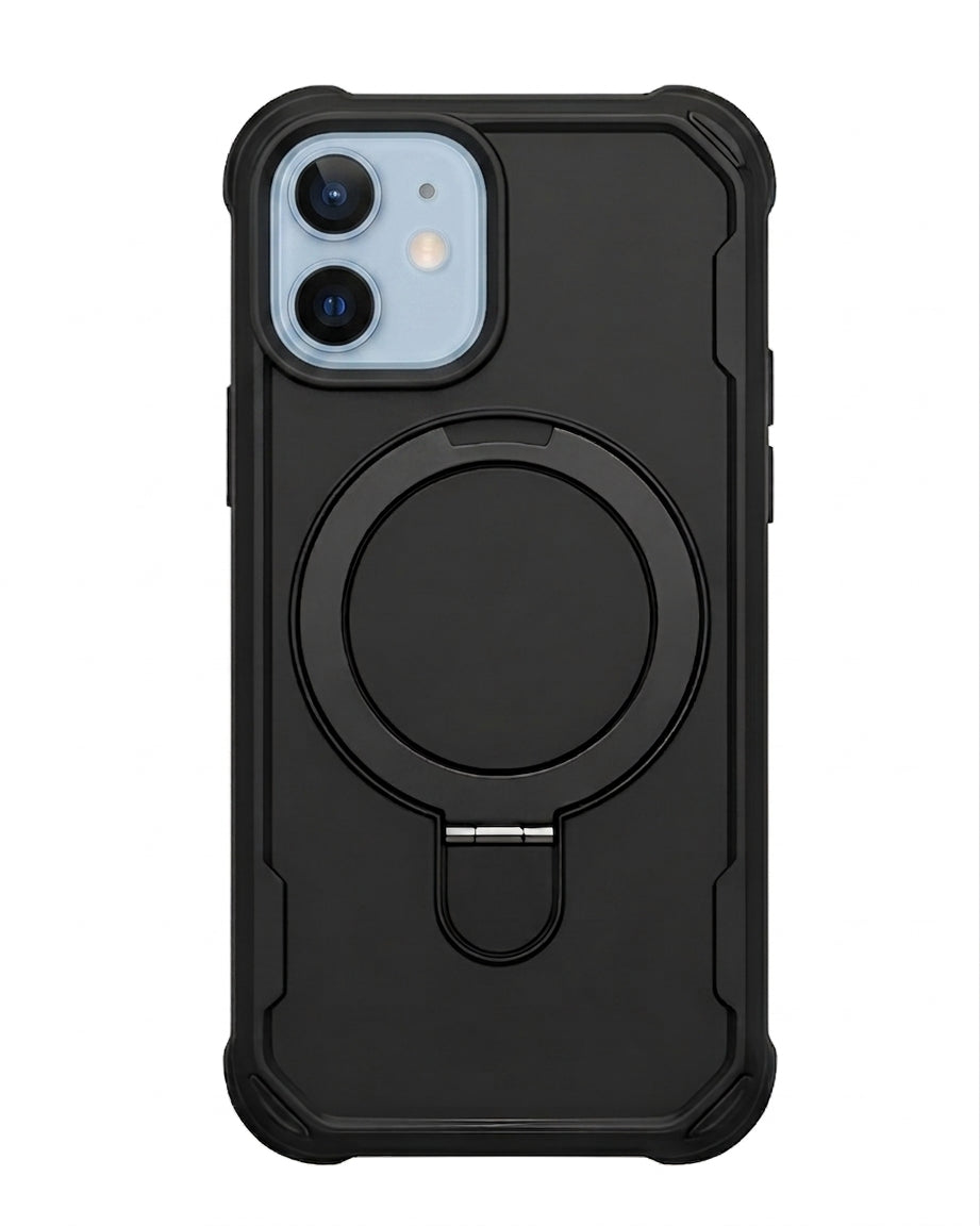 iPhone 11 Tough Stand Case - Black | MagSafe Compatible Cover with Foldable Kickstand