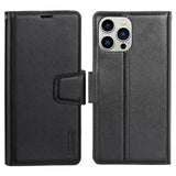 iPhone 13 Pro Wallet Case - Black | Hanman Magnetic Detachable Leather Case
