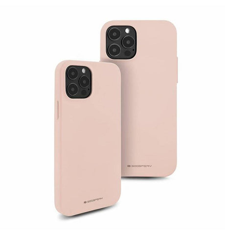 iPhone 14 Pro Silicone Case – Pink Sand | Goospery Mercury Ultra-Smooth Feel with Everyday Drop Protection