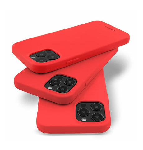 iPhone 14 Pro Silicone Case – Red | Goospery Mercury Premium Microfiber Lining with Anti-Slip Grip