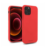 iPhone 14 Pro Silicone Case – Red | Goospery Mercury Premium Microfiber Lining with Anti-Slip Grip