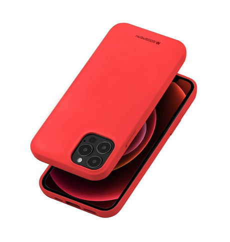 iPhone 14 Pro Silicone Case – Red | Goospery Mercury Premium Microfiber Lining with Anti-Slip Grip