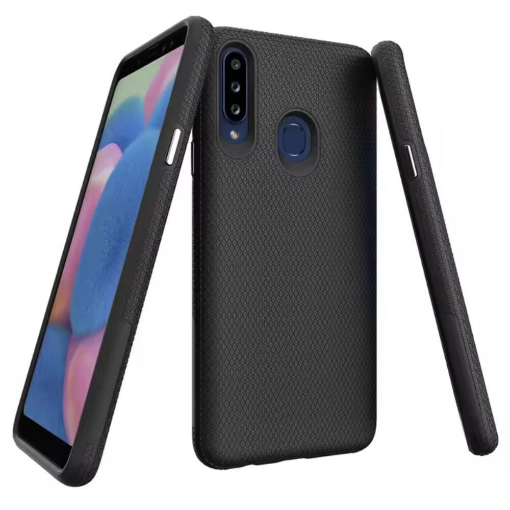 Samsung A20/A30 Triangle Case - Black | Dual-Layer Cover with Magnetic Mount Compatibility
