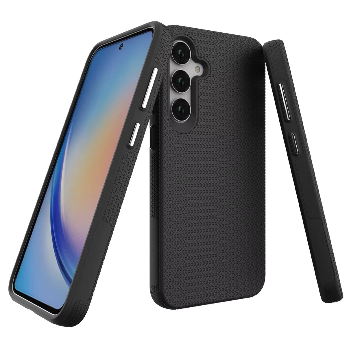 Samsung A22 Triangle Case - Black | Dual-Layer Cover with Magnetic Mount Compatibility