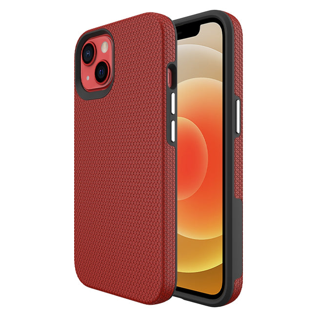 iPhone 14 Plus Triangle Case - Red | Dual-Layer Cover with Magnetic Mount Compatibility