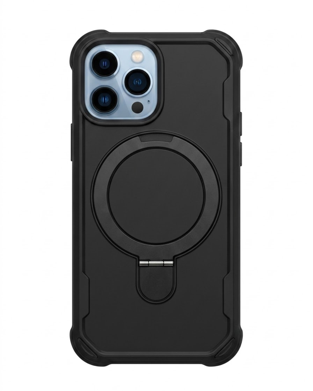 iPhone 14 Pro Tough Stand Case - Black | MagSafe Compatible Cover with Foldable Kickstand